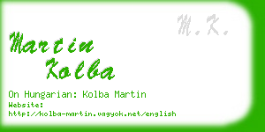 martin kolba business card